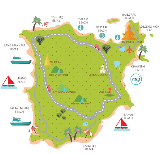 map of koh samui